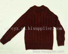 Boys' Placket Wide Lapel Sweaters