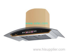 Tempered glass panel range hood with push button switch