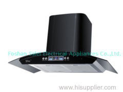 Black painted panel push button range hood