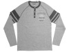 Men's Placket Crew Neck Light Grey Sweaters