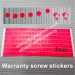 warranty screw sticker label 2mm