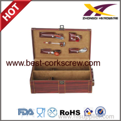 High qualiy leather Wine case with 5pcs tools