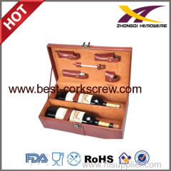 High qualiy leather Wine case with 5pcs tools