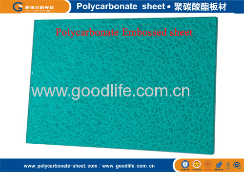 diamond polycarbonate embossed sheet lake blue colour
