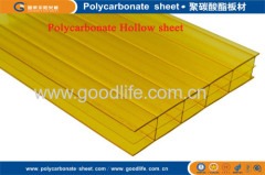 polycarbonate triple-wall panel hollow sheet yellow colour