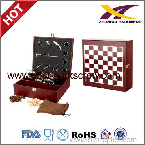 Chess with Wine Accessories in Wine box