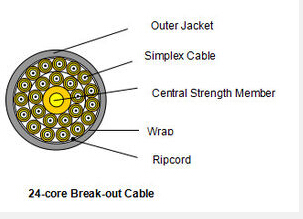 24-core Break-out Fiber Optic Cable