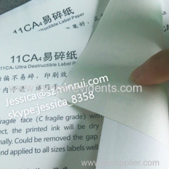 Professional Manufacturer of Destructible Vinyl Fragile Sticker Paper Materials on Sheets