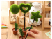 Green Plant Pen Pot Plant Sweet Heart Pen Decorated Pen