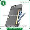 Soft TPU and PU Leather Cell Phone Case With Credit Card Slot in Grey , Black