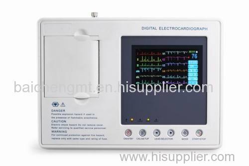 Digital Three Channel Color Screen ECG Machine