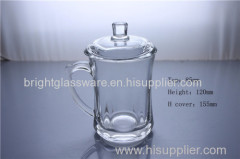 China Manufature Clear Glass Mug With Lid For Wholesale