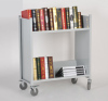 Library double-shelf book cart with wheels