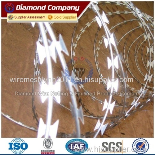 Hot dipped Galvanized Army Security Concertina Razor Barbed Wire