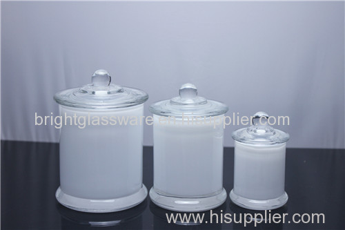 Spray color glass storage candle jar with air-tight lid