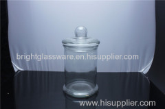 Clear glass candle jar with lid