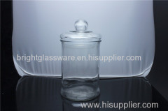 Clear glass candle jar with lid