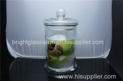 Clear glass candle jar with lid