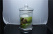 Clear glass candle jar with lid