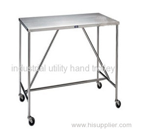 Laboratory stainless steel work table on wheels