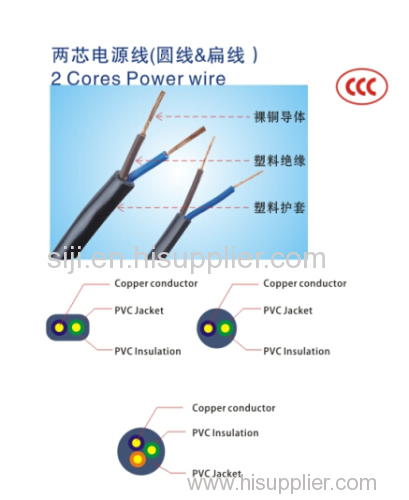 Two cores power wire