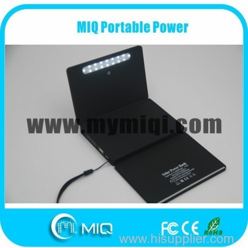 MIQ foldable solar power bank solar charger with solar light 6000MAH