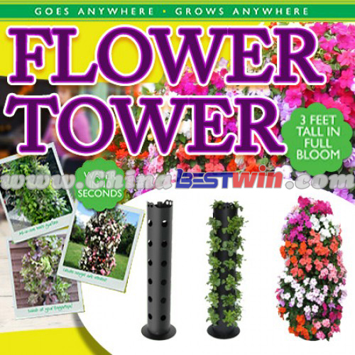 Flower Tower is a freestanding vertical planter