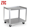 Double layer utility lab stainless steel trolley with wheels