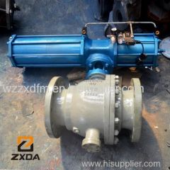 Pneumatic ash unloading ball valve Stainless Steel trunnion mounted ball valve