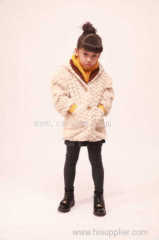 Girls' Winter Hooded Cardigans Long-sleeved Outer Coats