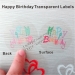 custom Happy Birthday round clear adhesive labels