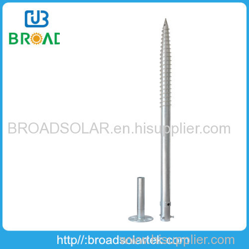 Q235 HDG ground screw for Aluminum Solar Pv Module Ground Mounting System Concrete Base Or Ground Screw