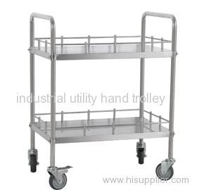 Medical mobile two layers treatment trolley on wheels