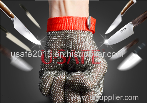 Amercian Material High quality Safety Cut Proof Protect Glove 100% Stainless Steel Metal Mesh Butcher Gloves