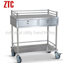 Medical instrument stainless steel cart with drawers