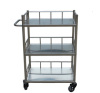 Clinical equipment medical stainless steel trolley with three layers