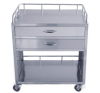Hospital medication stainless steel cart with drawers