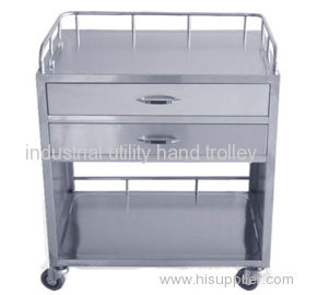 Hospital medication stainless steel cart with drawers