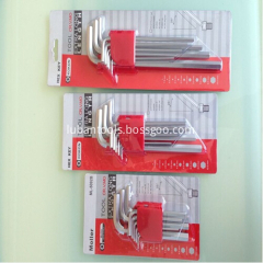 CR-V Carbon Steel Flat Head 9pcs Hex Allen Key