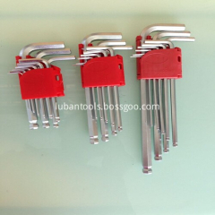 Ball point HEX KEY short allen wrench with 9pcs