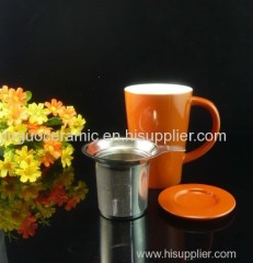 ceramic stoneware tea mug with SS infuser