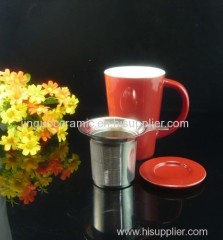 ceramic stoneware tea mug with SS infuser