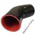 1-1/2" to 1" Black 45 degree Reducer Elbows Silicone Hose 38mm to 25mm