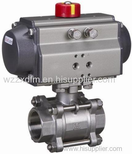 stainless steel ball valve cf8 ball valve 3pc pneumatic threaded ball valve