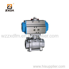 stainless steel ball valve cf8 ball valve 3pc pneumatic threaded ball valve