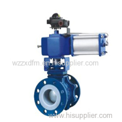 pneumatic Fluorine Lined Ball Valve stainless steel flange ball valve