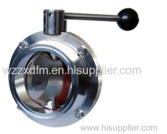 sanitary pneumatic butterfly valve 316L clamp type butterfly valve