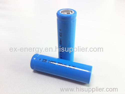 ICR14500 3.7V 700mah Rechargeable lithium Ion Battery