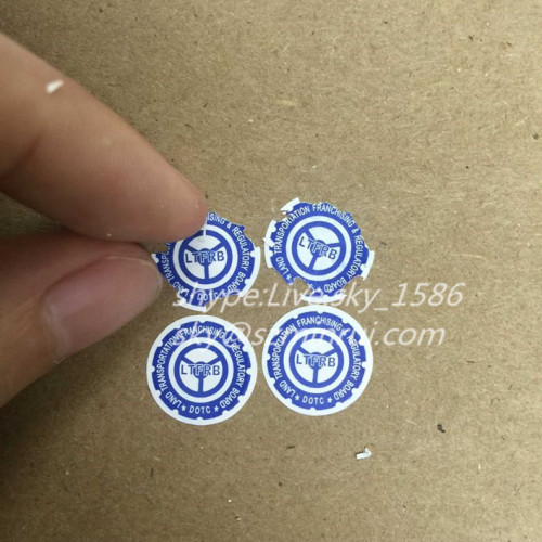 Minrui Permanent Adhesive Anti Theft Label Once Remove Breakaway Stickers