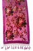 Oblong flower pattern burnout velvet scarf with beading and tassels